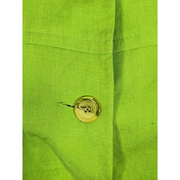 Vintage Jennifer and Grace Womens 8 Jacket Linen Blend Green Button Front Short - Picture 6 of 7